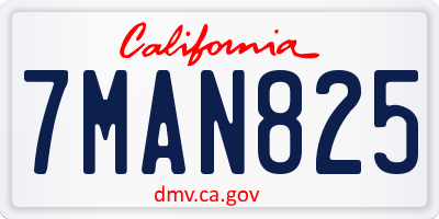 CA license plate 7MAN825