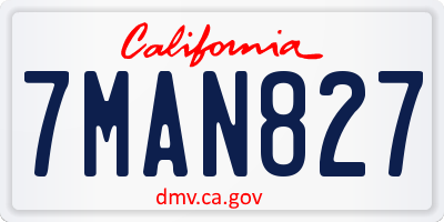 CA license plate 7MAN827