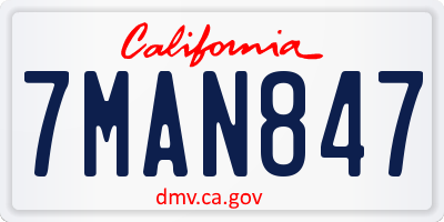 CA license plate 7MAN847