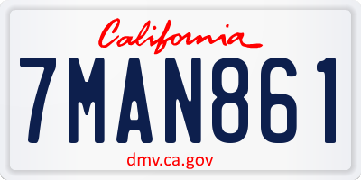 CA license plate 7MAN861