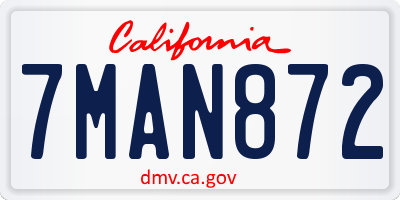 CA license plate 7MAN872