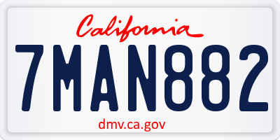 CA license plate 7MAN882