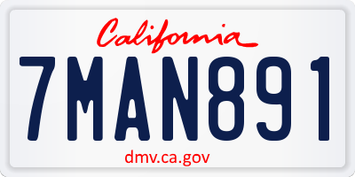 CA license plate 7MAN891