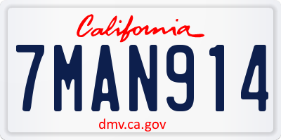 CA license plate 7MAN914
