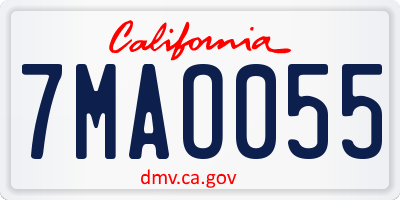 CA license plate 7MAO055