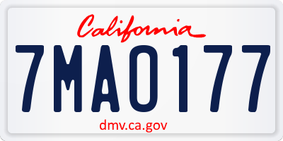 CA license plate 7MAO177