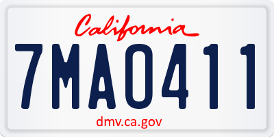 CA license plate 7MAO411