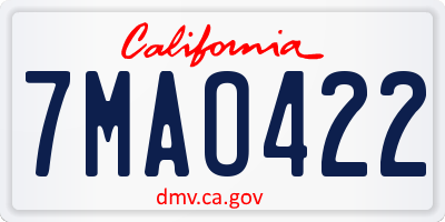 CA license plate 7MAO422