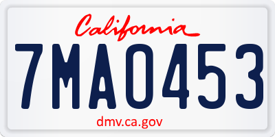 CA license plate 7MAO453
