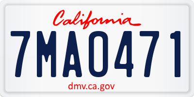 CA license plate 7MAO471