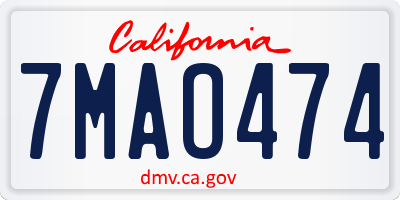 CA license plate 7MAO474