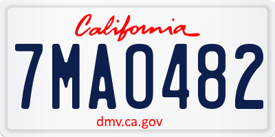CA license plate 7MAO482