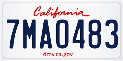 CA license plate 7MAO483