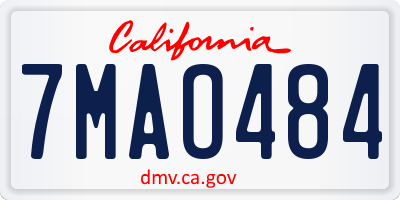 CA license plate 7MAO484