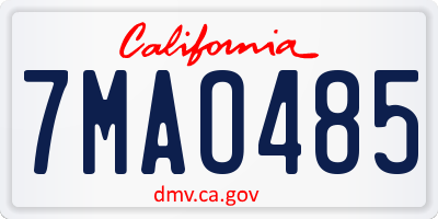 CA license plate 7MAO485