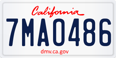 CA license plate 7MAO486