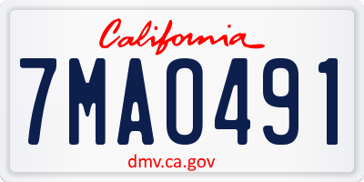 CA license plate 7MAO491