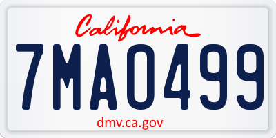 CA license plate 7MAO499