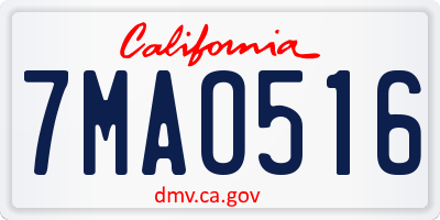 CA license plate 7MAO516