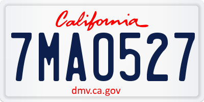 CA license plate 7MAO527