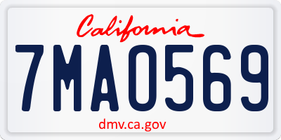 CA license plate 7MAO569