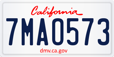 CA license plate 7MAO573