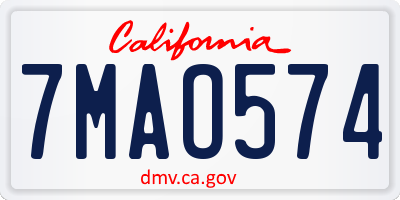 CA license plate 7MAO574