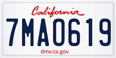 CA license plate 7MAO619