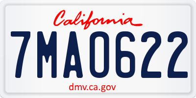 CA license plate 7MAO622