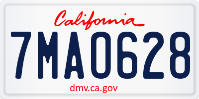 CA license plate 7MAO628