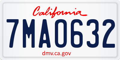 CA license plate 7MAO632