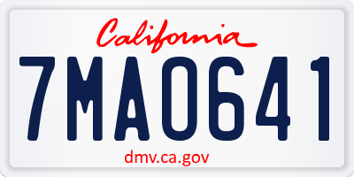 CA license plate 7MAO641