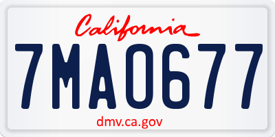 CA license plate 7MAO677