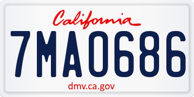 CA license plate 7MAO686