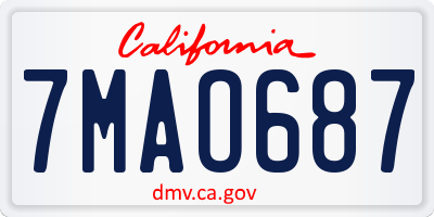 CA license plate 7MAO687