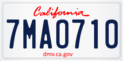 CA license plate 7MAO710