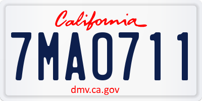 CA license plate 7MAO711