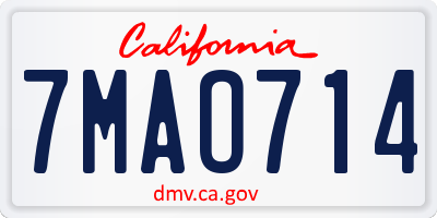 CA license plate 7MAO714