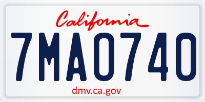 CA license plate 7MAO740