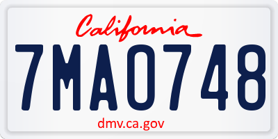 CA license plate 7MAO748