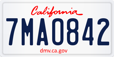 CA license plate 7MAO842