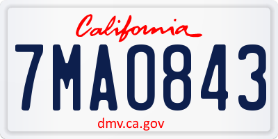 CA license plate 7MAO843