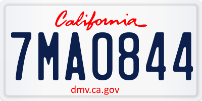 CA license plate 7MAO844