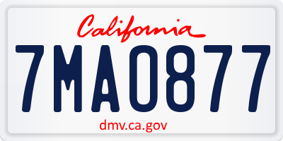 CA license plate 7MAO877