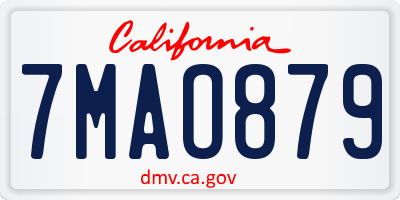 CA license plate 7MAO879
