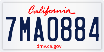 CA license plate 7MAO884