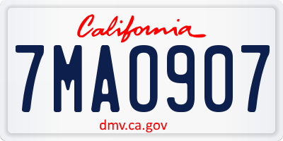 CA license plate 7MAO907
