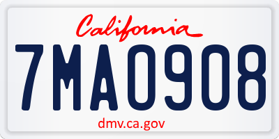 CA license plate 7MAO908