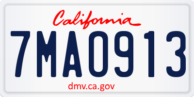 CA license plate 7MAO913