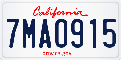 CA license plate 7MAO915